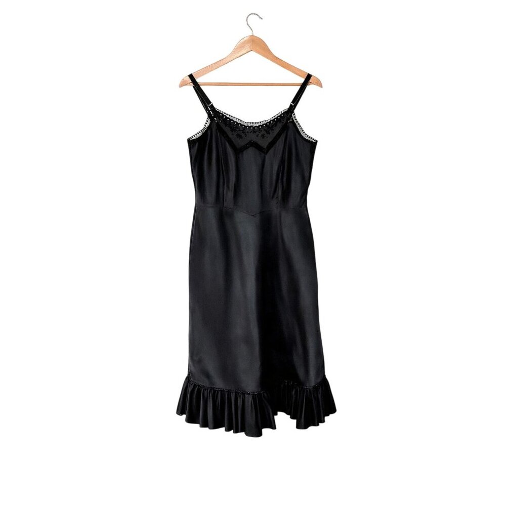 Vintage Barbizon Black Ariel 1950s Slip Size Tall Miss 18